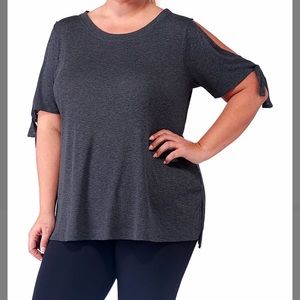 Charcoal Tie-Sleeve Tilden Tee